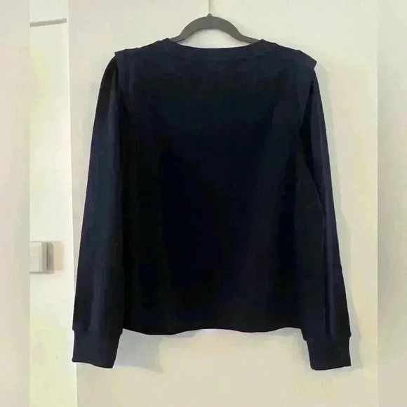 LOFT size large unique sweat shirt in dark blue color. Love the shoulders (C118) - Picture 4 of 10